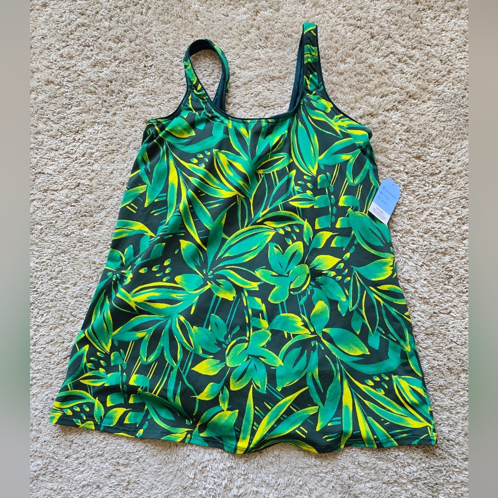Lands End NWOT one piece swimsuit green womens S(6-8)